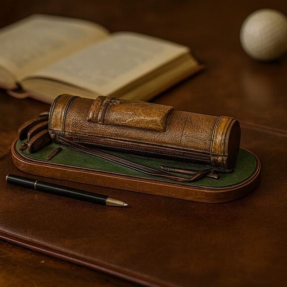 Vintage Golf Pen Holder Desk Organizer Resin Office Decor 10” - Picture 1 of 9